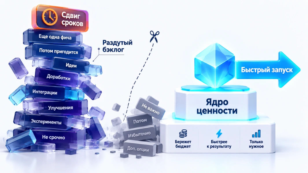 Как урезать скоуп первого релиза без потери ценности: правила отбора функций для MVP