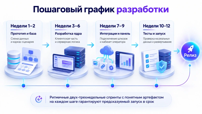 Поэтапный график: от концепции к релизу за 10–12 недель