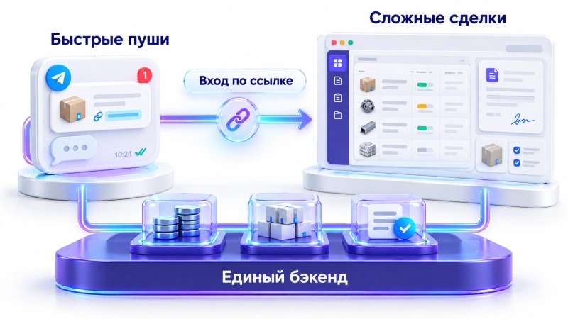Гибридный сценарий: как подружить веб-кабинет и мессенджер