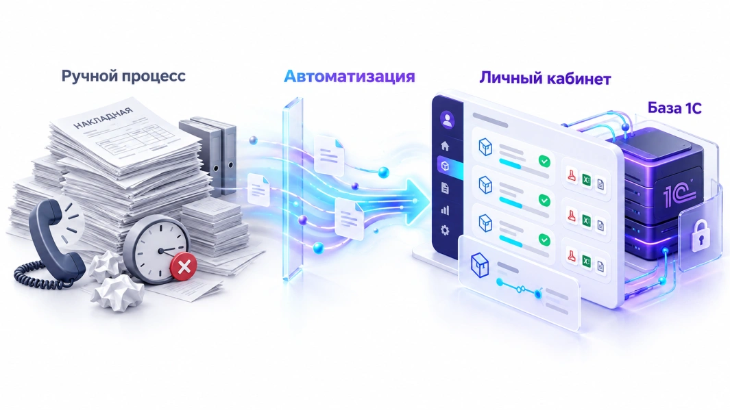Синхронизация личного кабинета с 1С: как настроить обмен статусами заказов и закрывающими документами